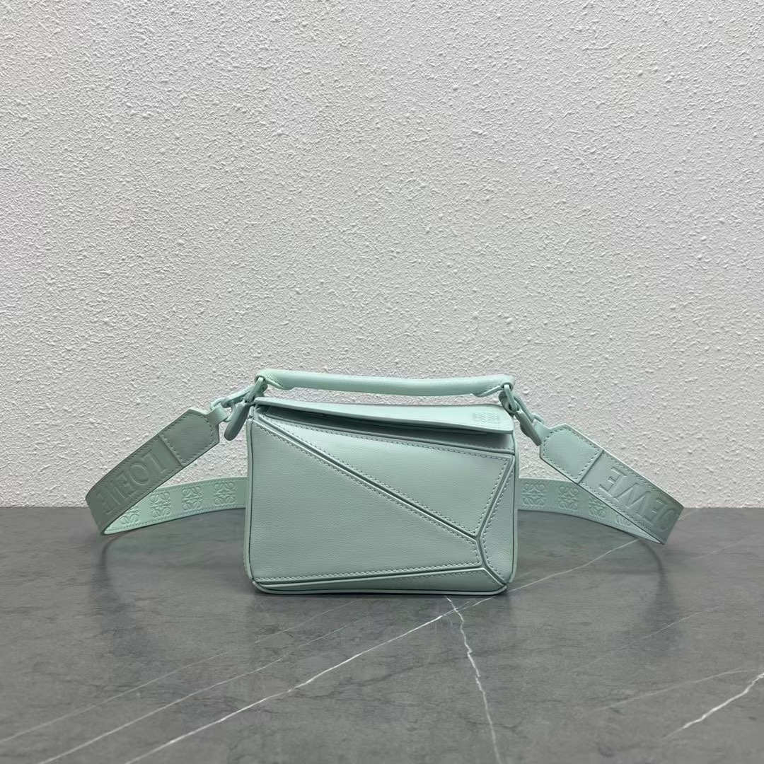 Loewe Mini Puzzle Bag in Classic Calfskin Fresh Mint